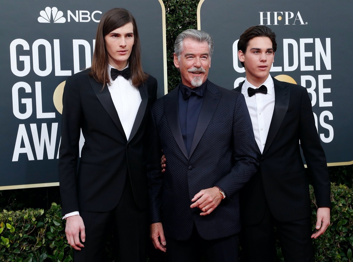 Dylan, Pierce and Paris Brosnan at the Golden Globes