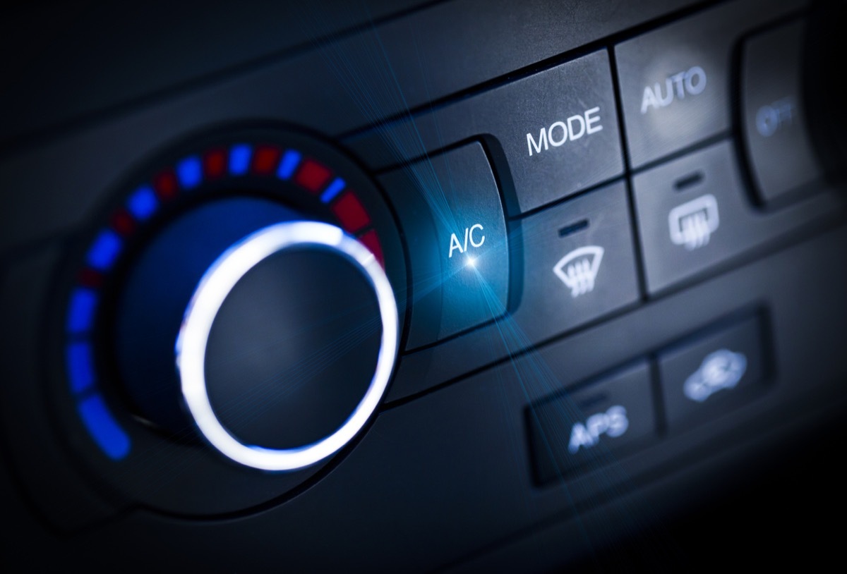 Car Dashboard air conditioner close-up view