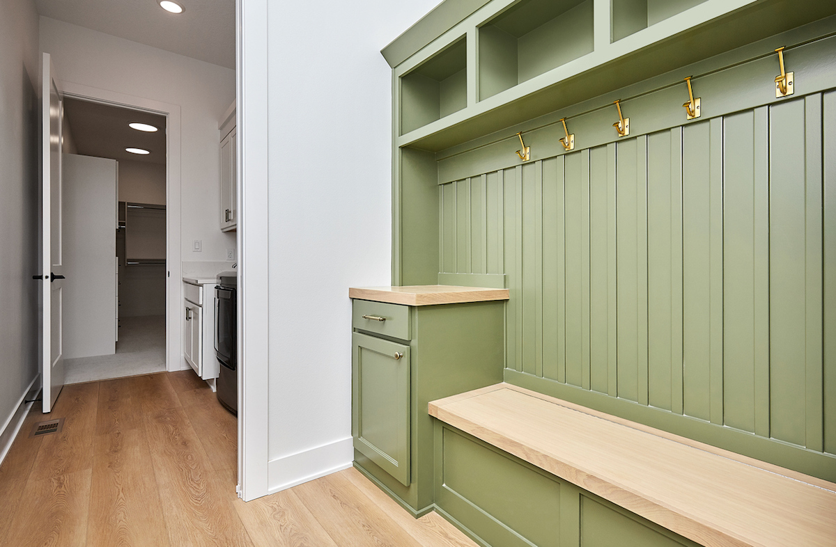 Mudroom entryway in new house