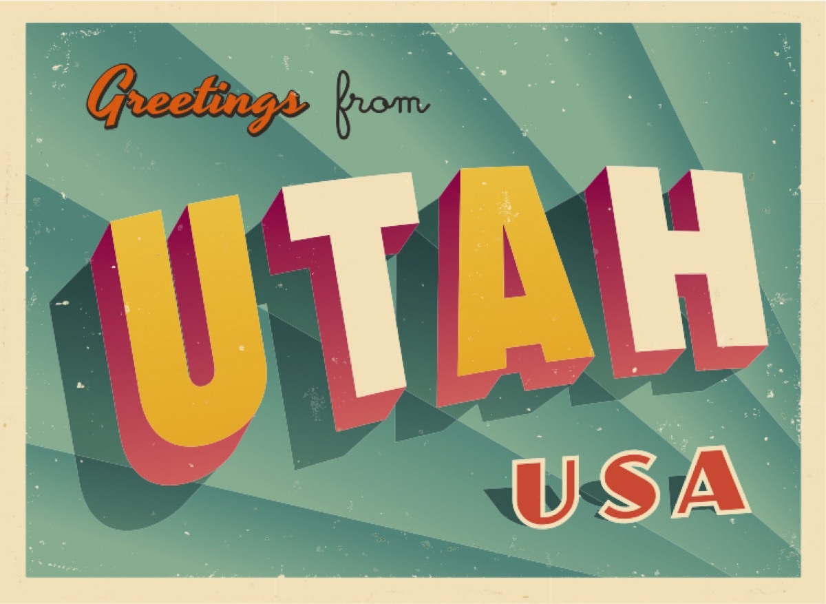 utah postcard famous state statues