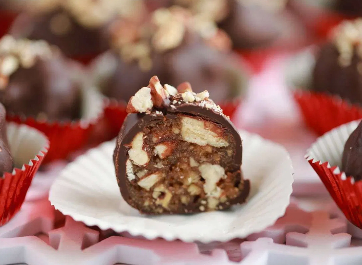 pecan pie truffles in baking cups