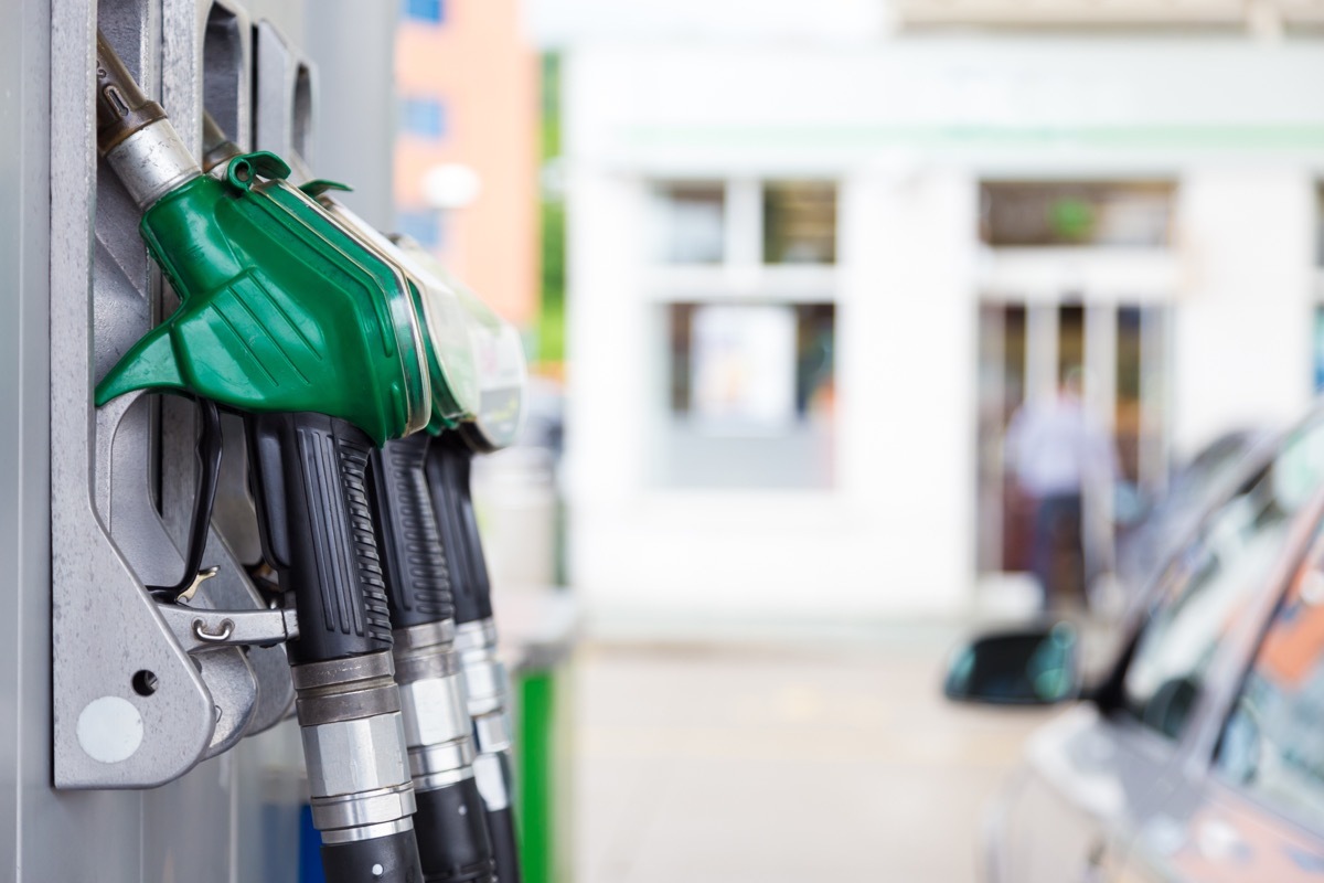 Detail of a fuel pump in a gas station