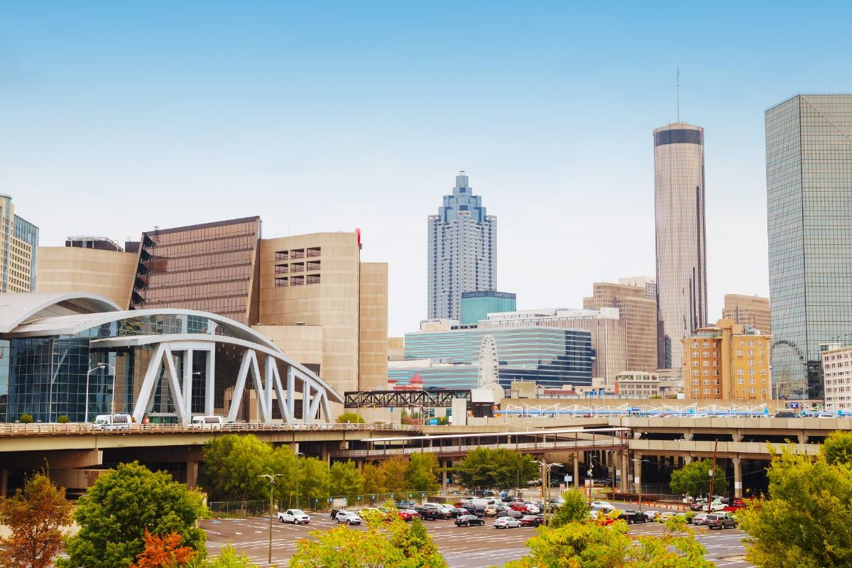 State Farm Arena in downtown Atlanta.