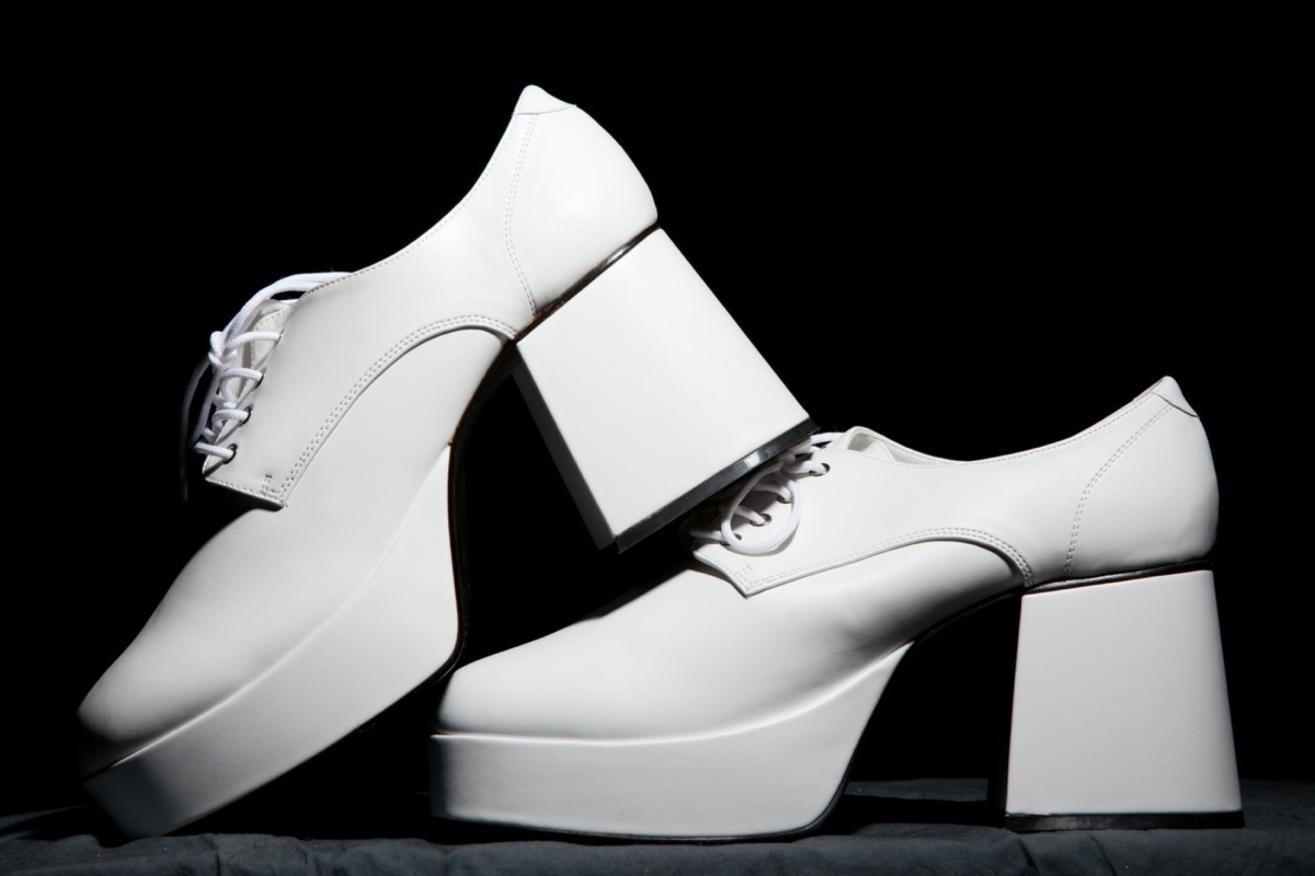 Mens white platform shoes