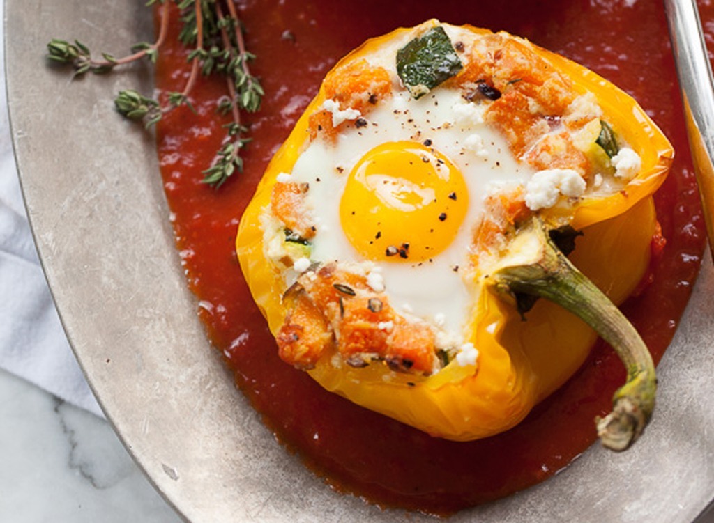 Eggs and bell peppers