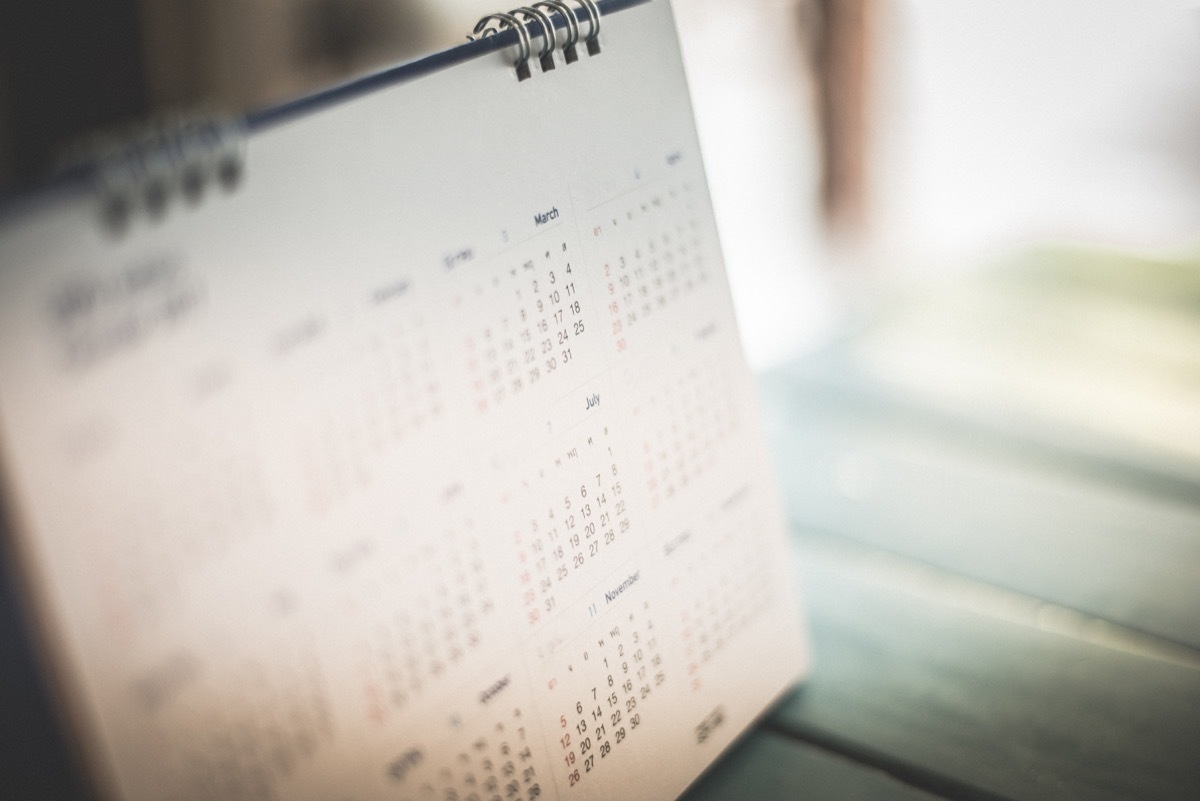 blurred calendar