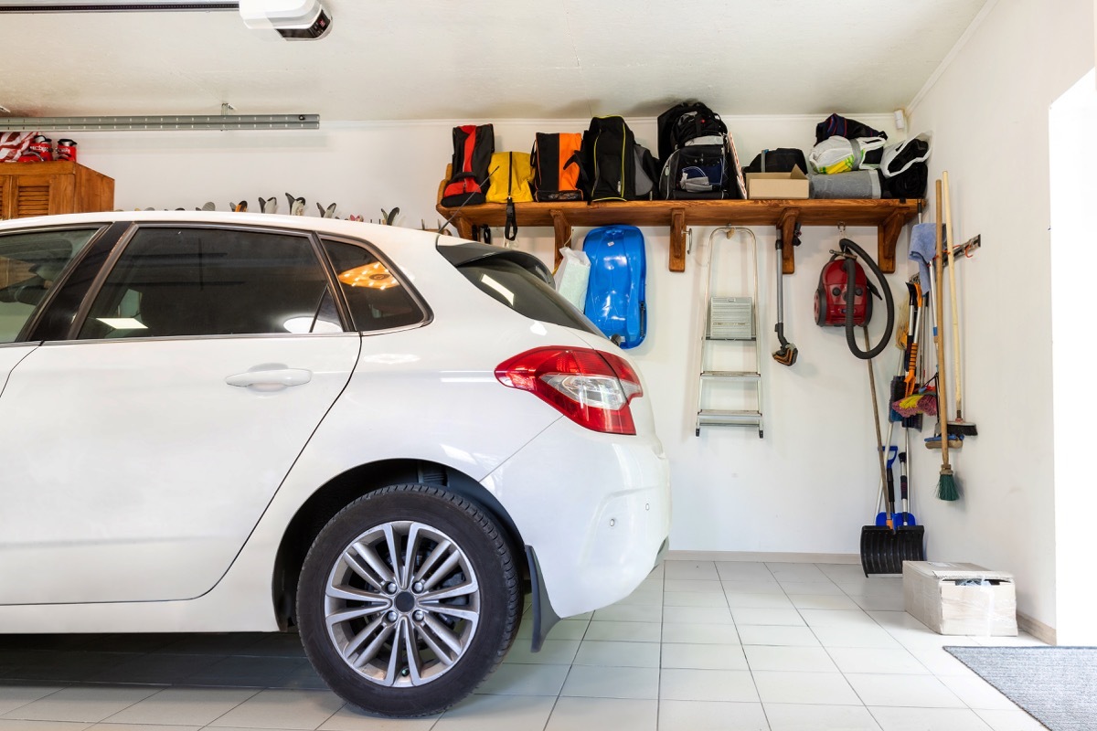 Car parked in a garage