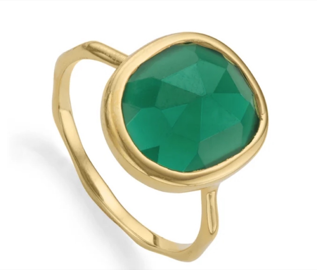 gold ring with green stone