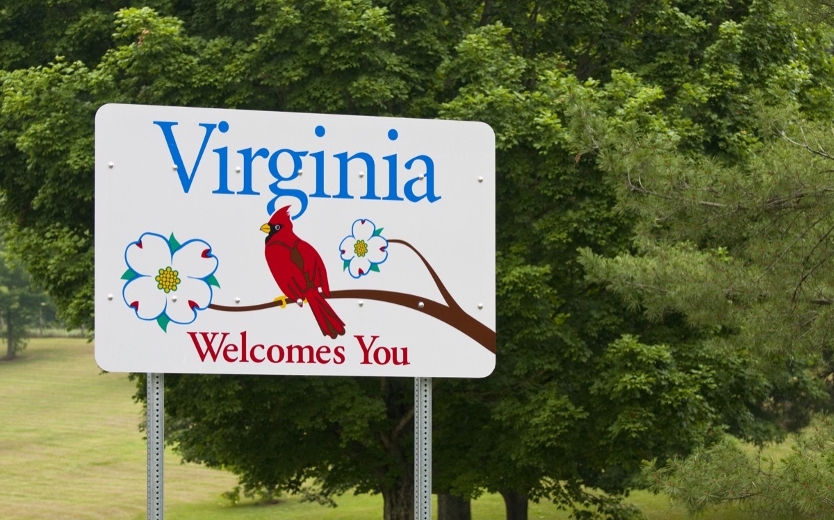 virginia state welcome sign, iconic state photos