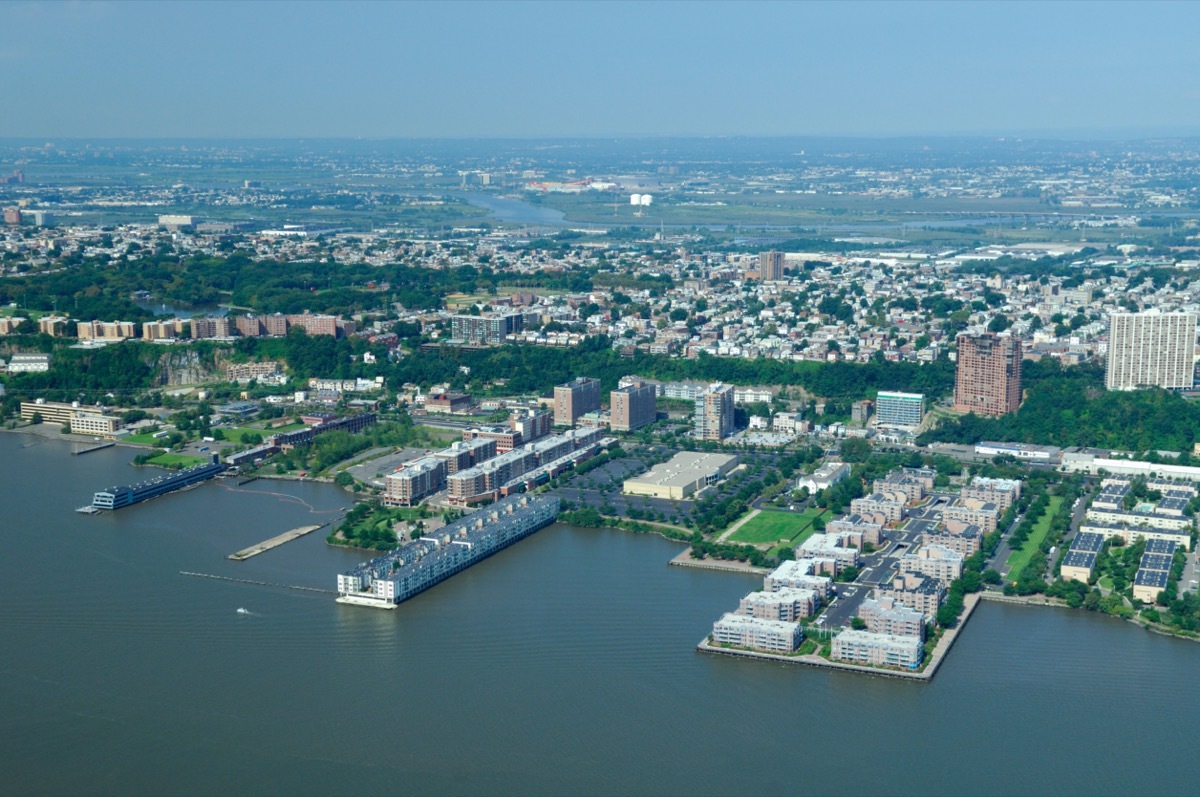 Aerial view of Edgewater and Fairview, New Jersey