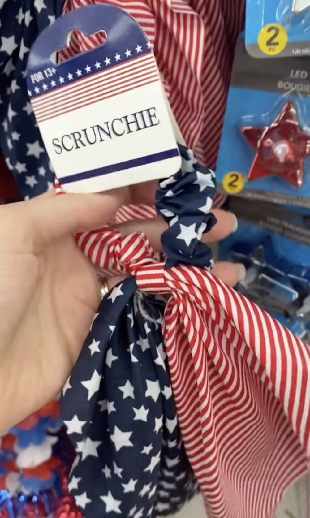 July 4th scrunchie at Dollar Tree