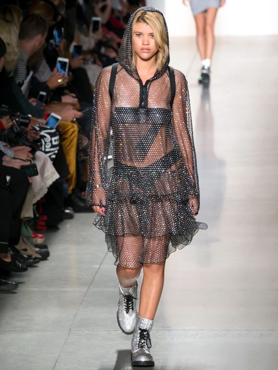 sofia richie modeling for Jeremy Scott runway show 2017