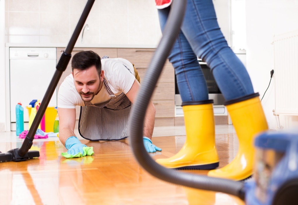 Couple cleaning