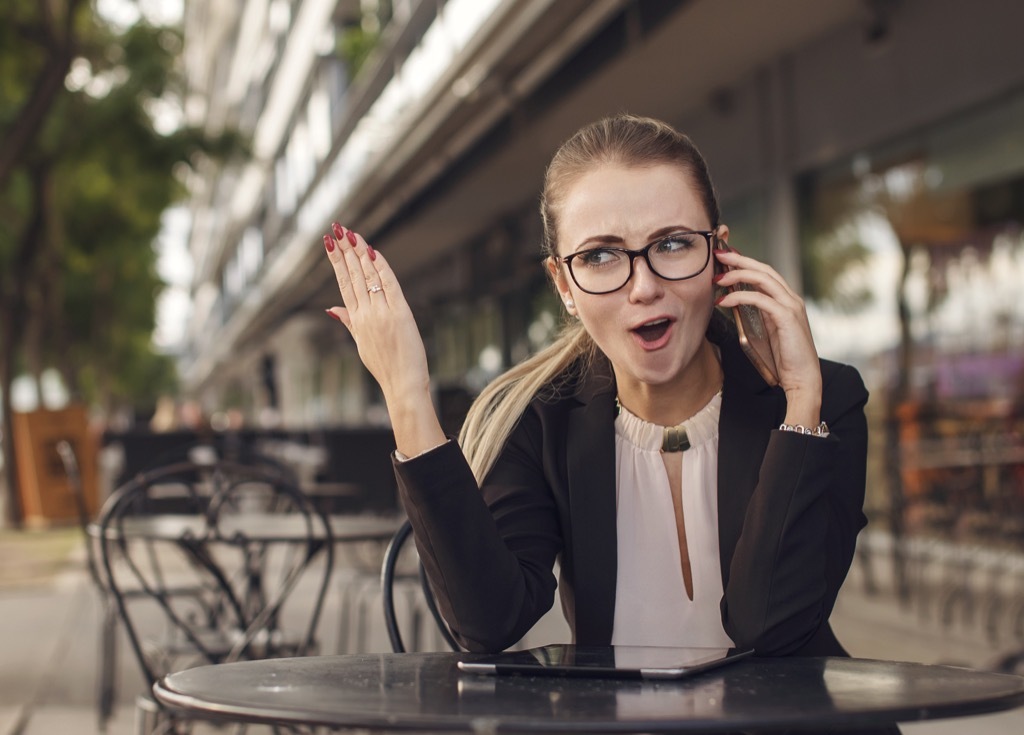 woman talking into her phone