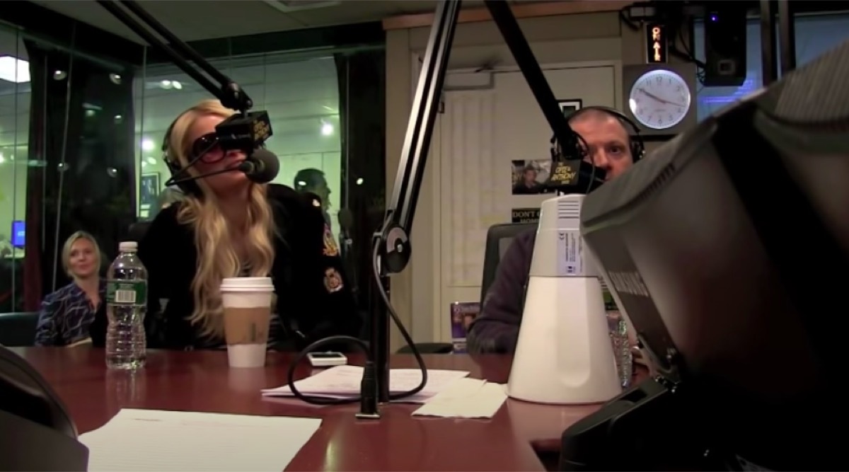 Paris Hilton during an interview with Opie and Anthony