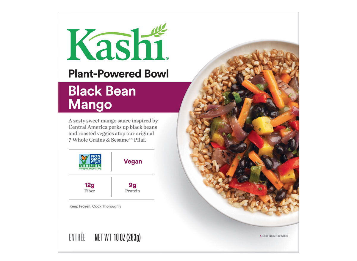 Kashi plant powered black bean mango bowl frozen dinner