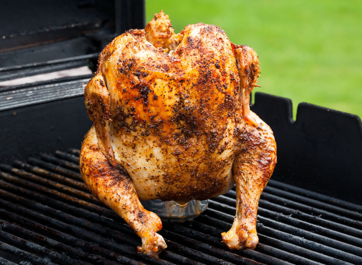 Beer can grilled turkey