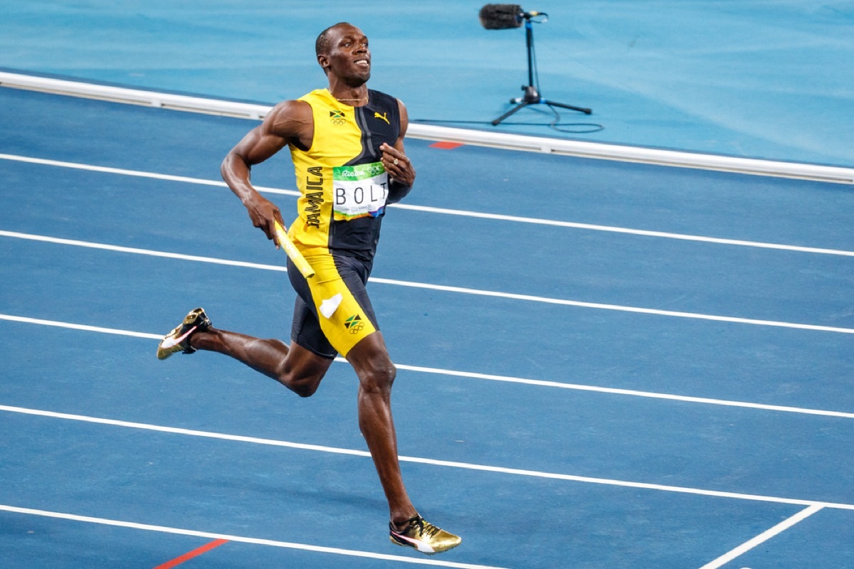 Usain Bolt competing