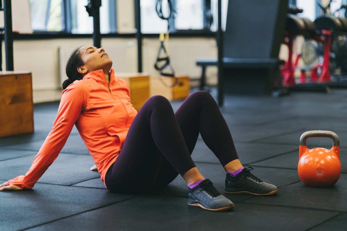 Woman tired after exercising