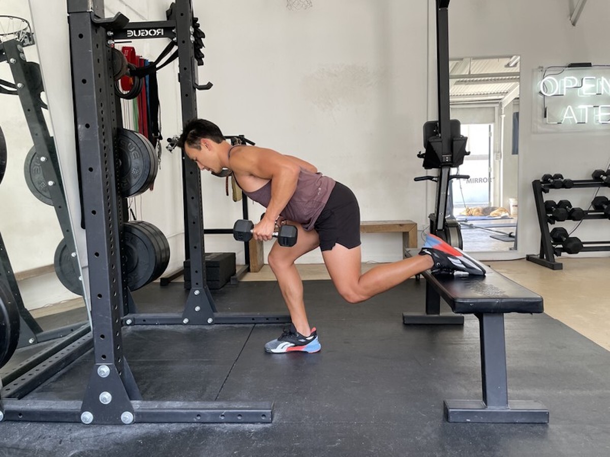 2 bulgarian split squat and row