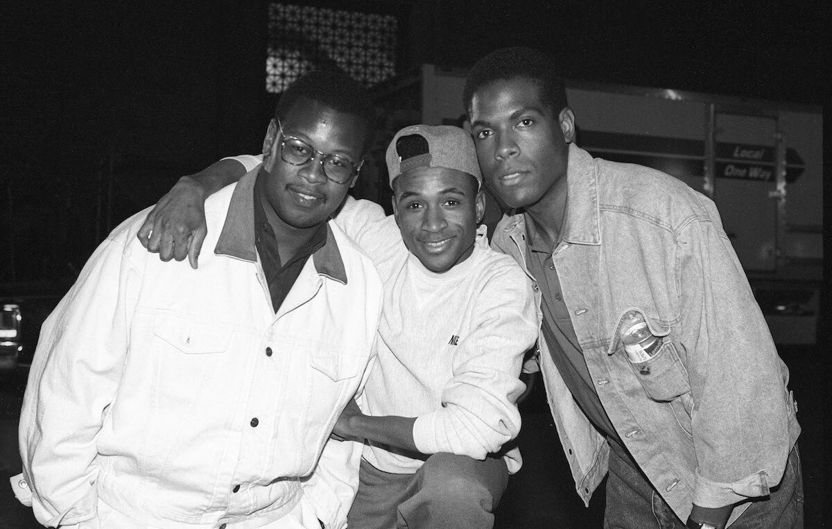 Andre Harrell, Tommy Davidson, and Joseph C. Phillips on the set of 