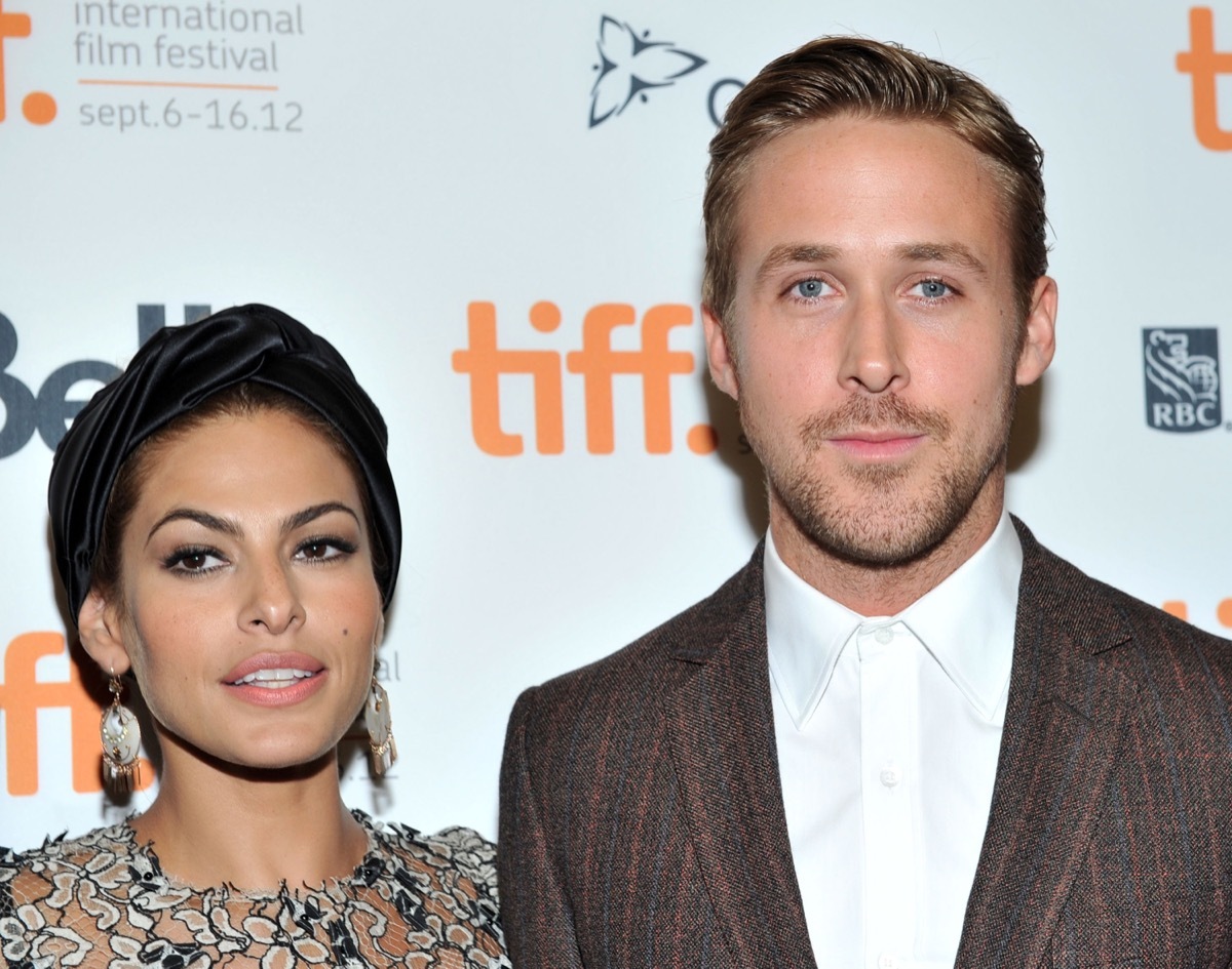 Eva Mendes and Ryan Gosling in 2012