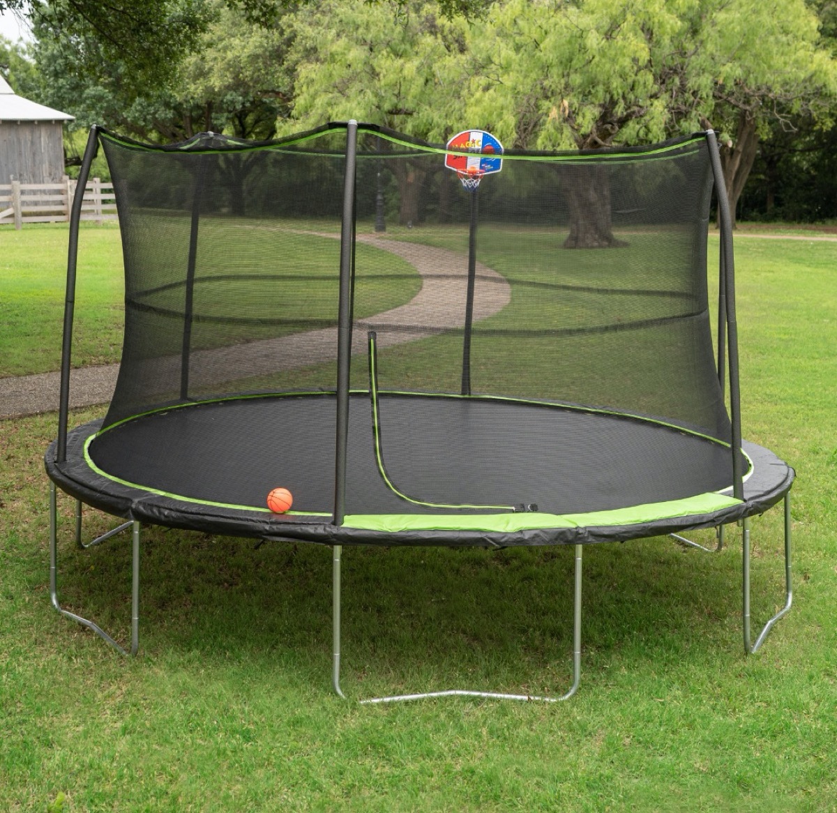 trampoline basketball hoop