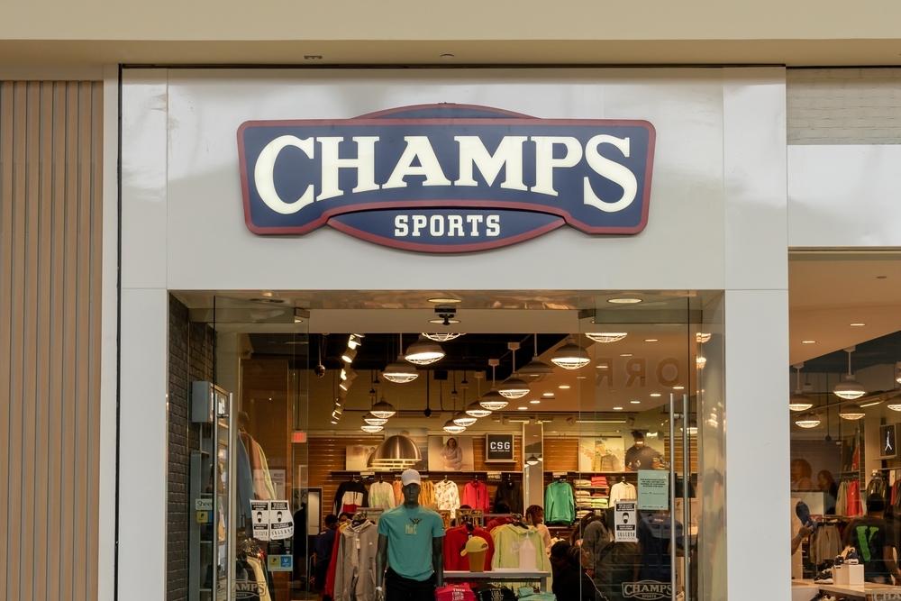 A Champs Sports storefront in a mall