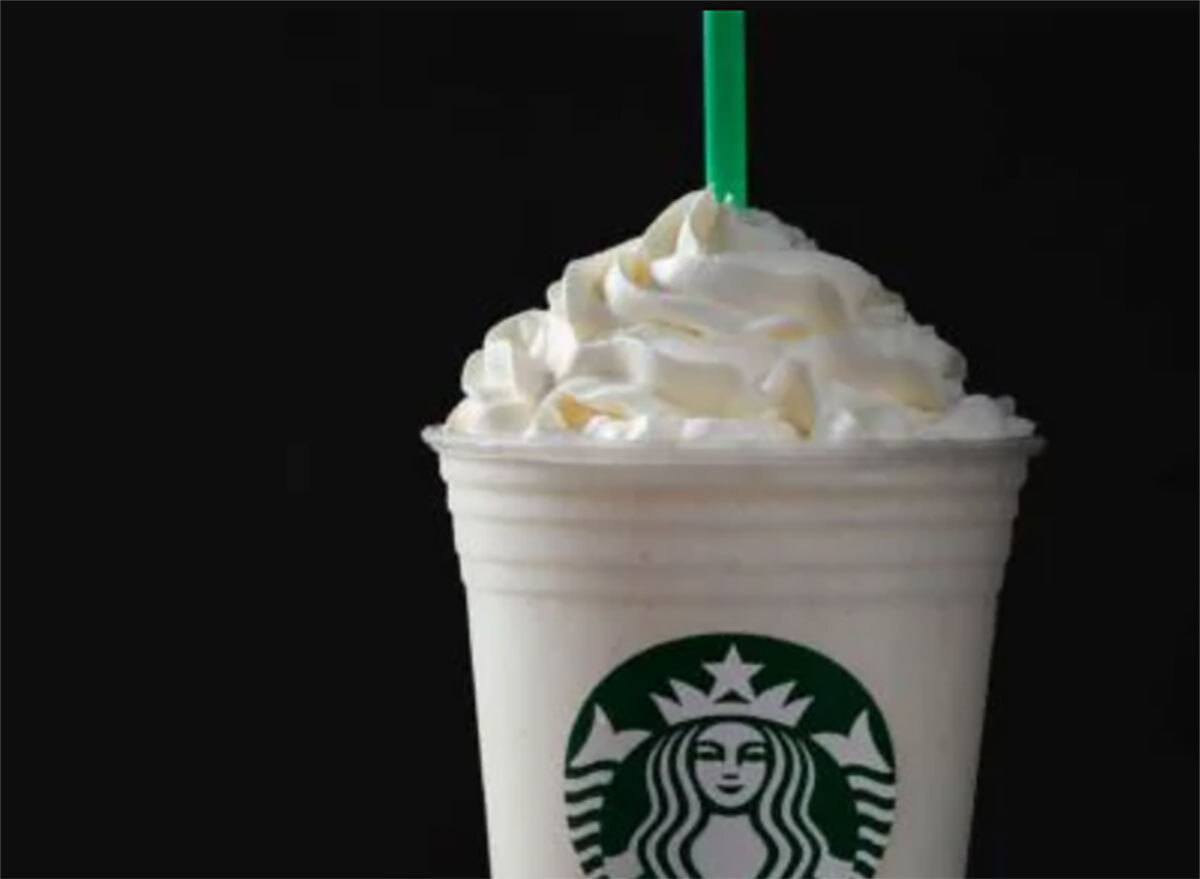 starbucks cotton candy frappuccino on black background