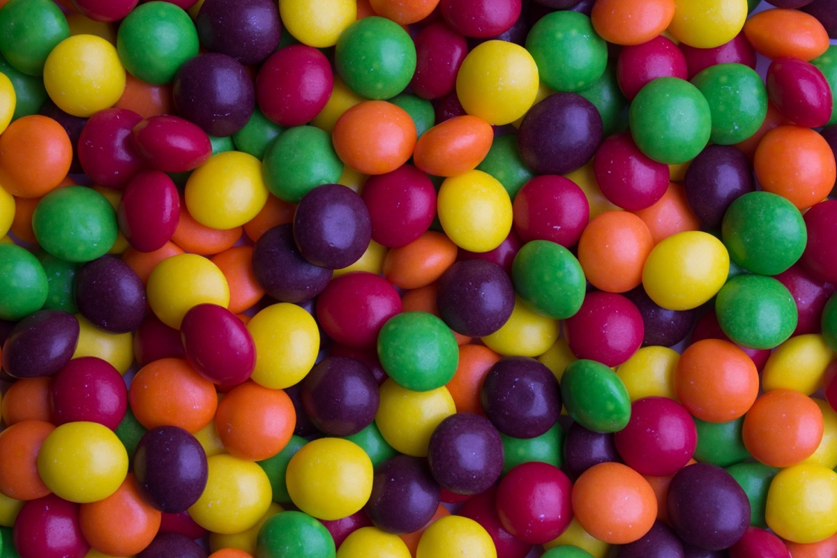 Background of coated multicolored candy