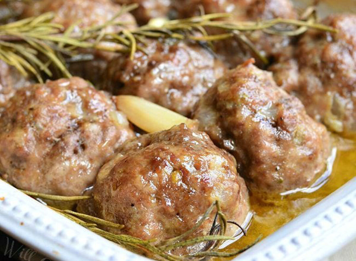 roasted garlic rosemary meatballs