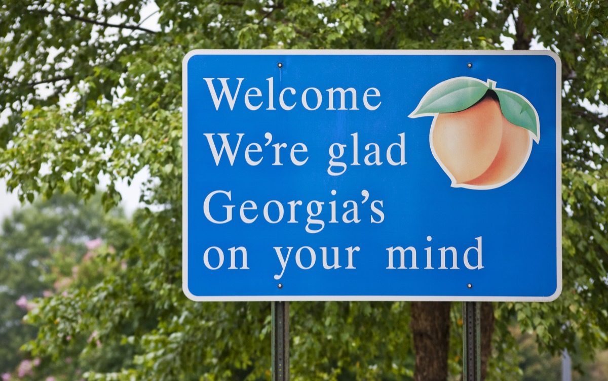 georgia state welcome sign, iconic state photos