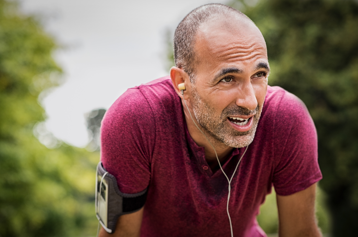 Tired male runner