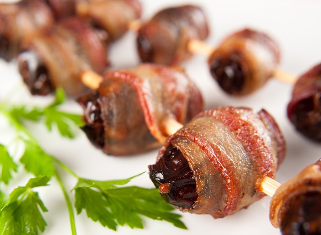 stuffed and wrapped dates snack