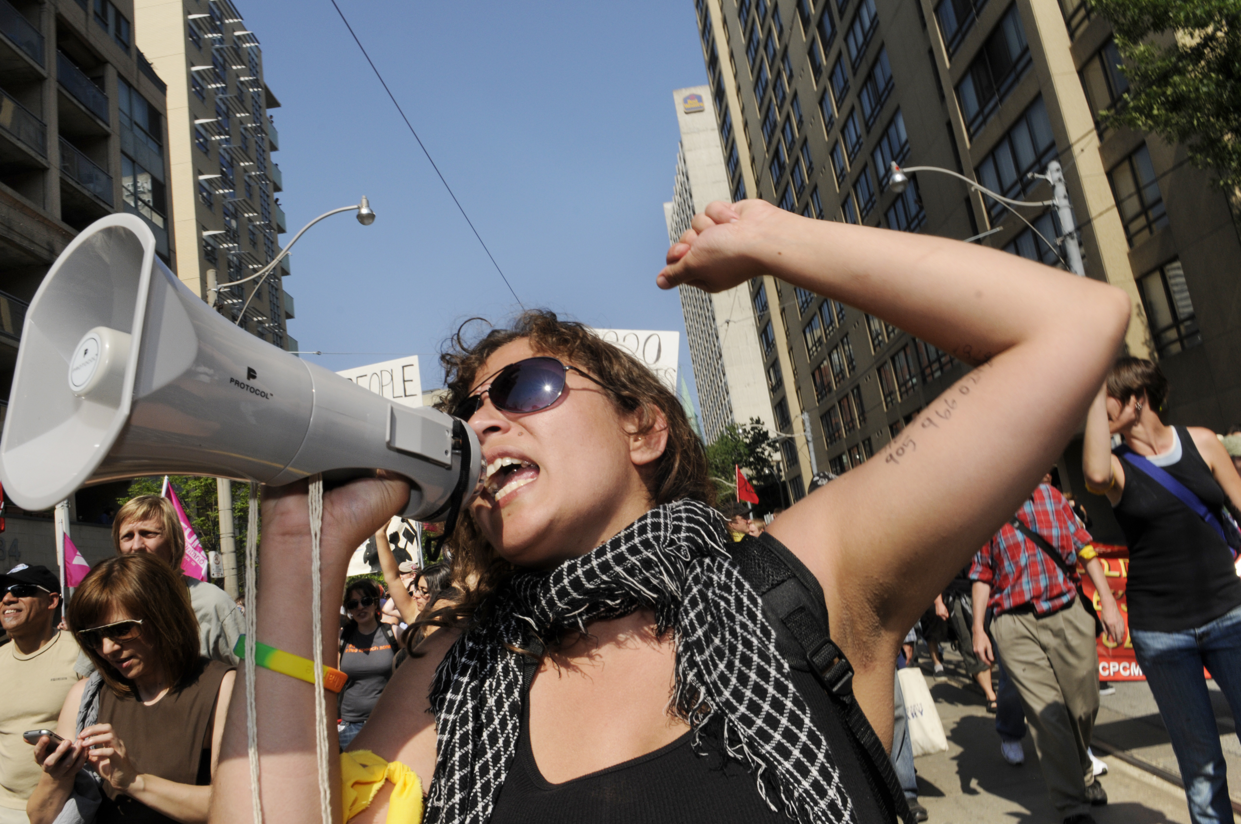 woman protesting