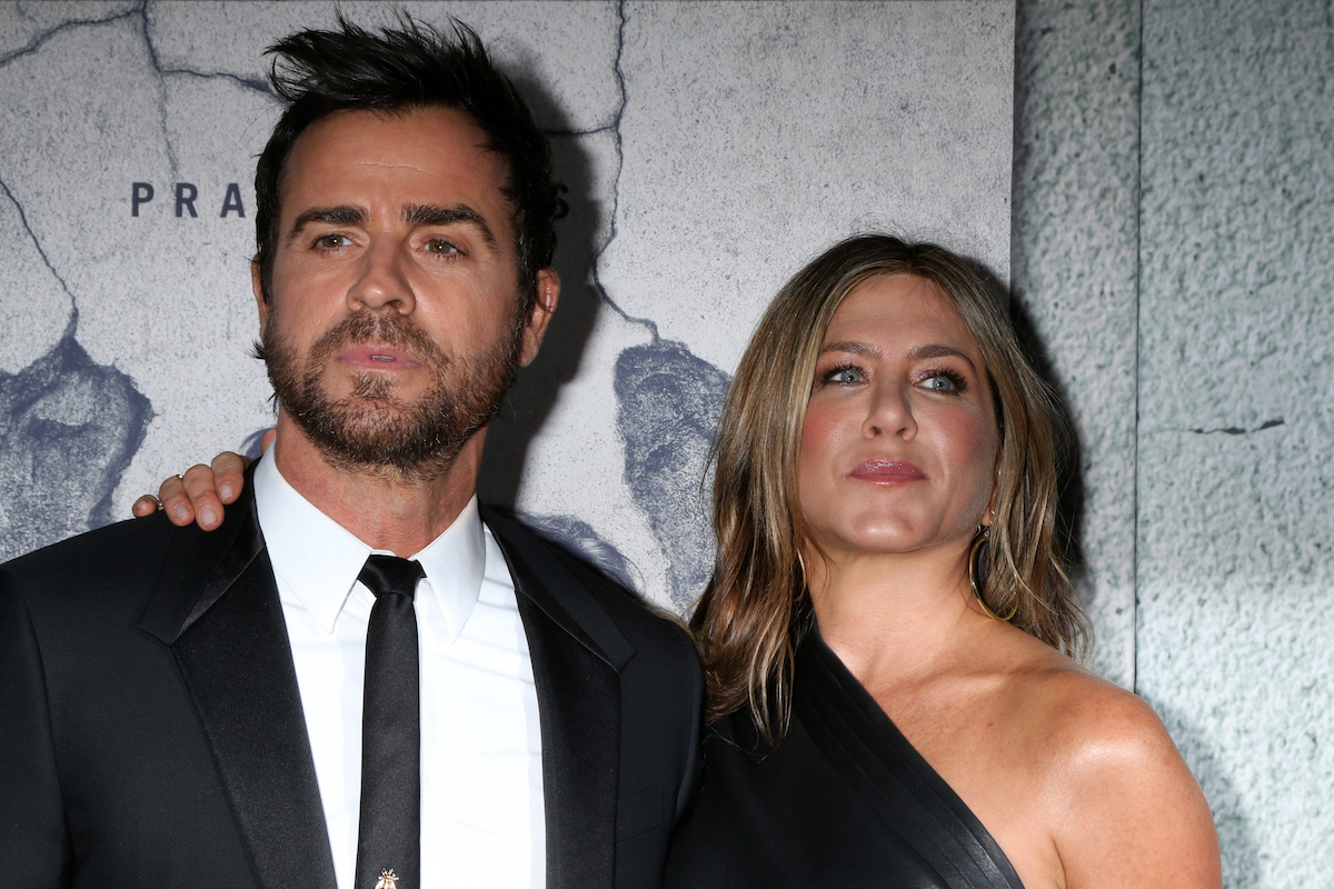 Justin Theroux and Jennifer Aniston at the premiere of 