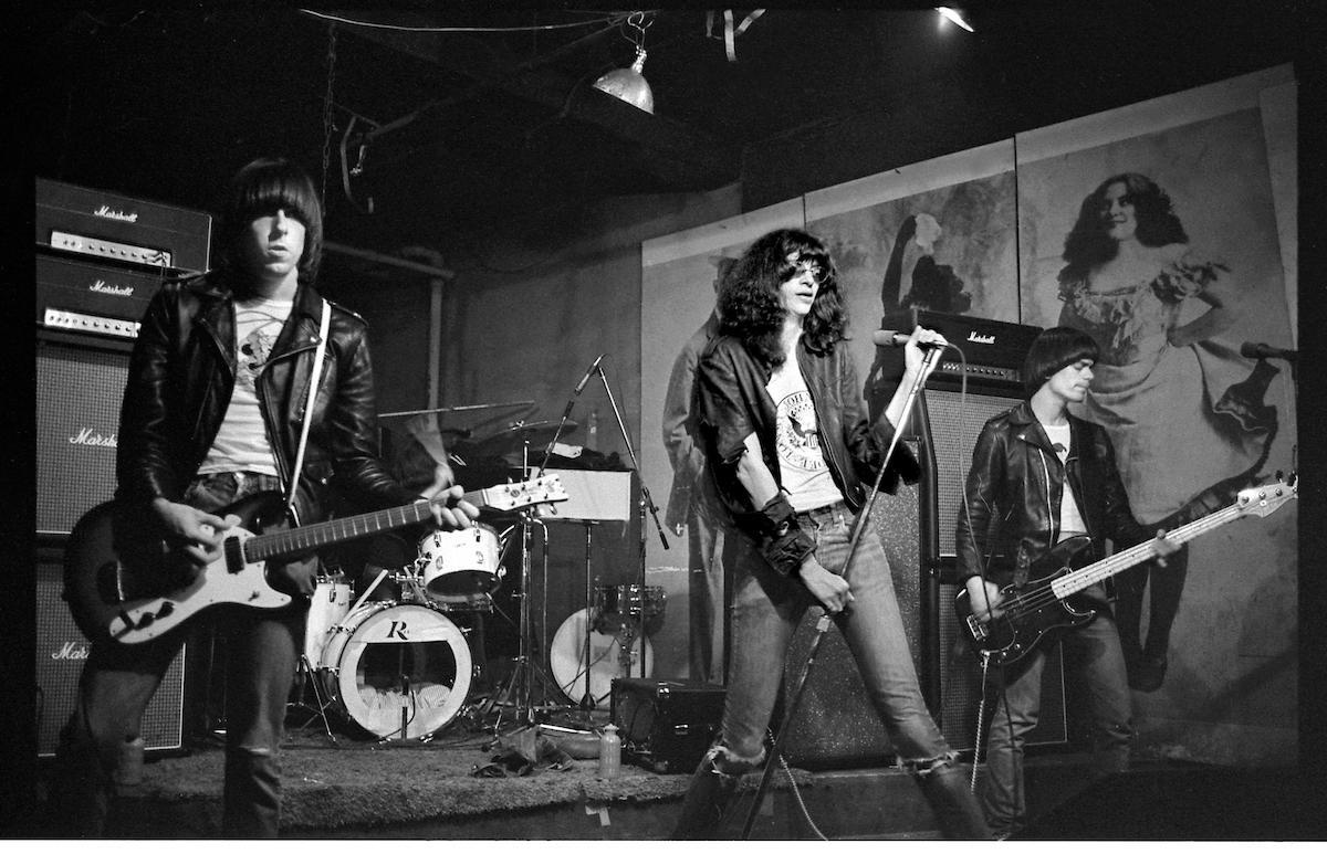 The Ramones: Johnny, Joey and Dee Dee Ramone onstage at CBGB, February 1977