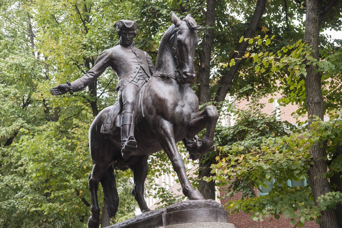 paul revere statue boston massachusetts famous state statues