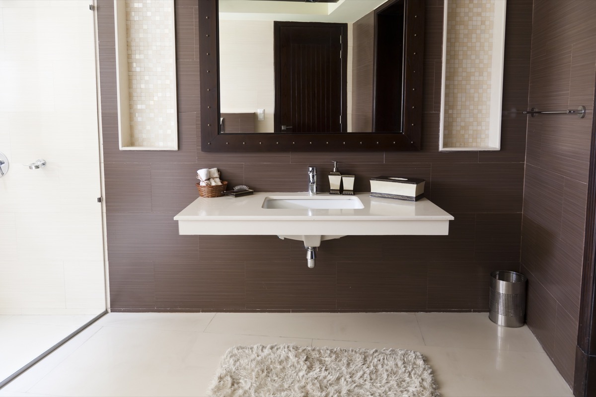 modern bathroom with white wash basin