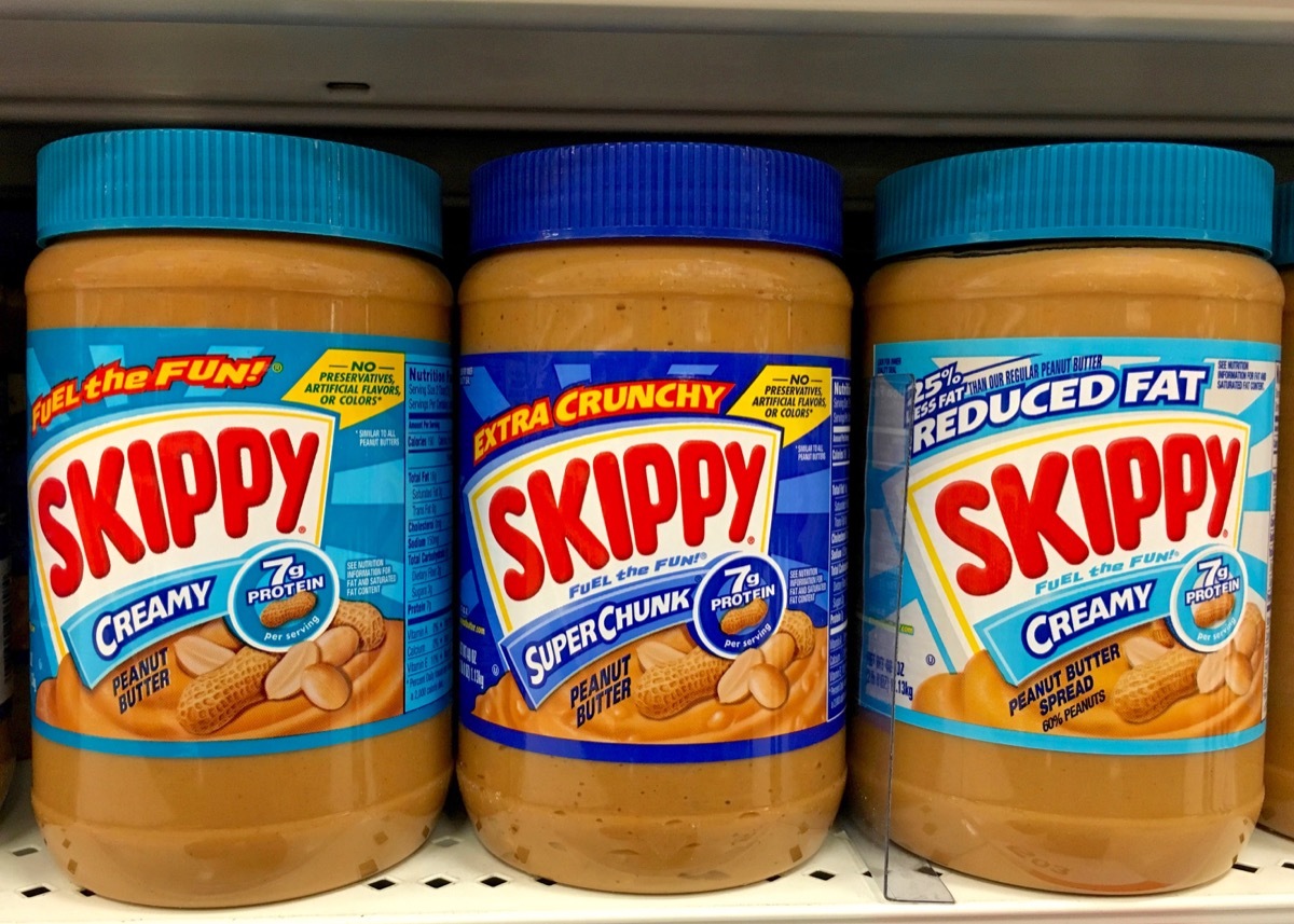 Three Jars of Skippy Peanut Butter