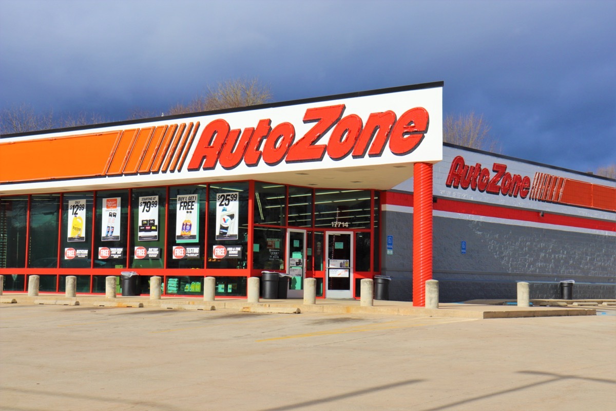 the outside of an AutoZone store in Hagerstown, Maryland