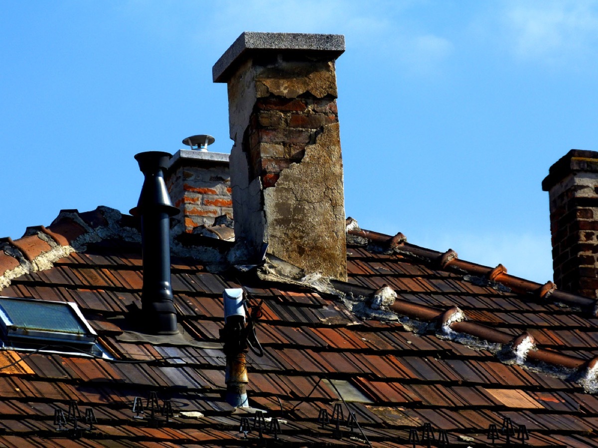 cracked chimney roof cap home problems