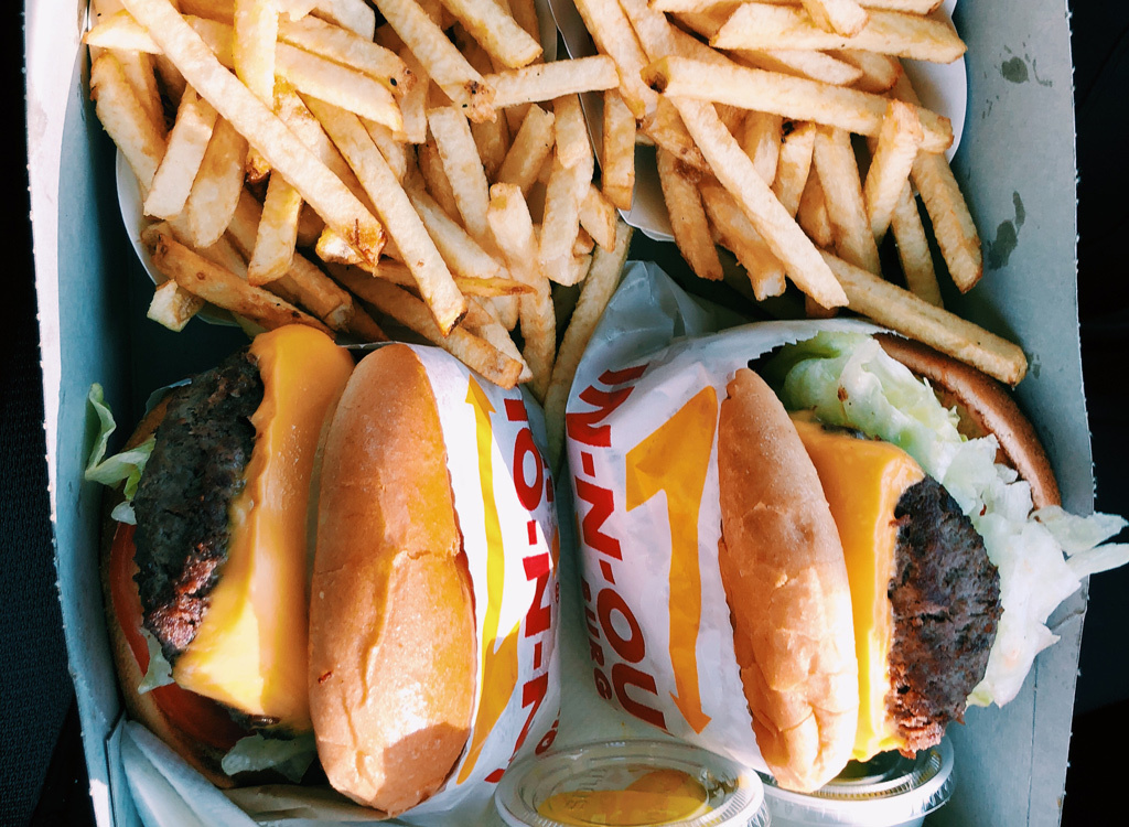 In N Out burger and fries