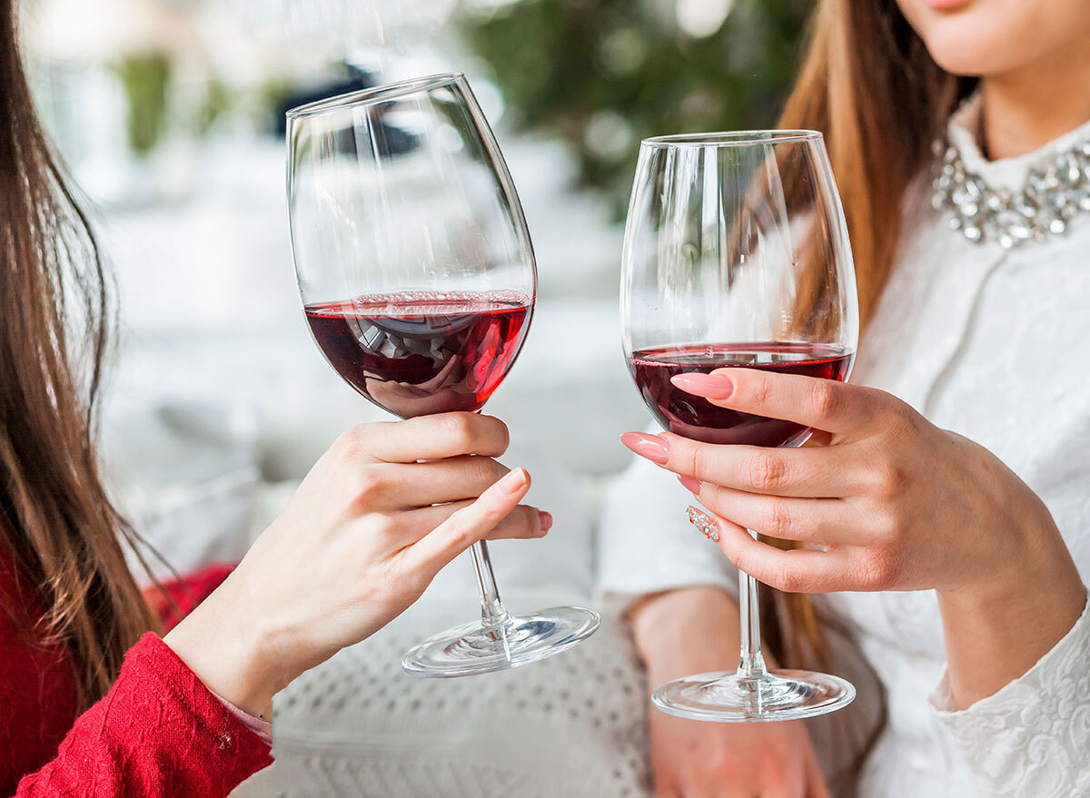 women drinking wine