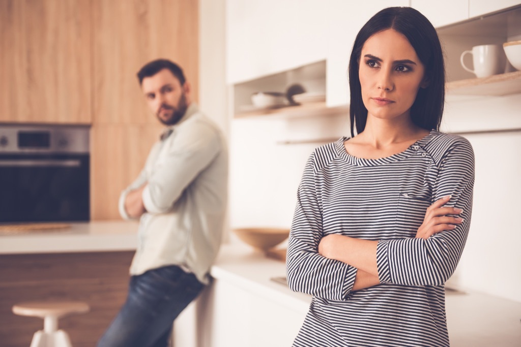 Couple fighting in kitchen