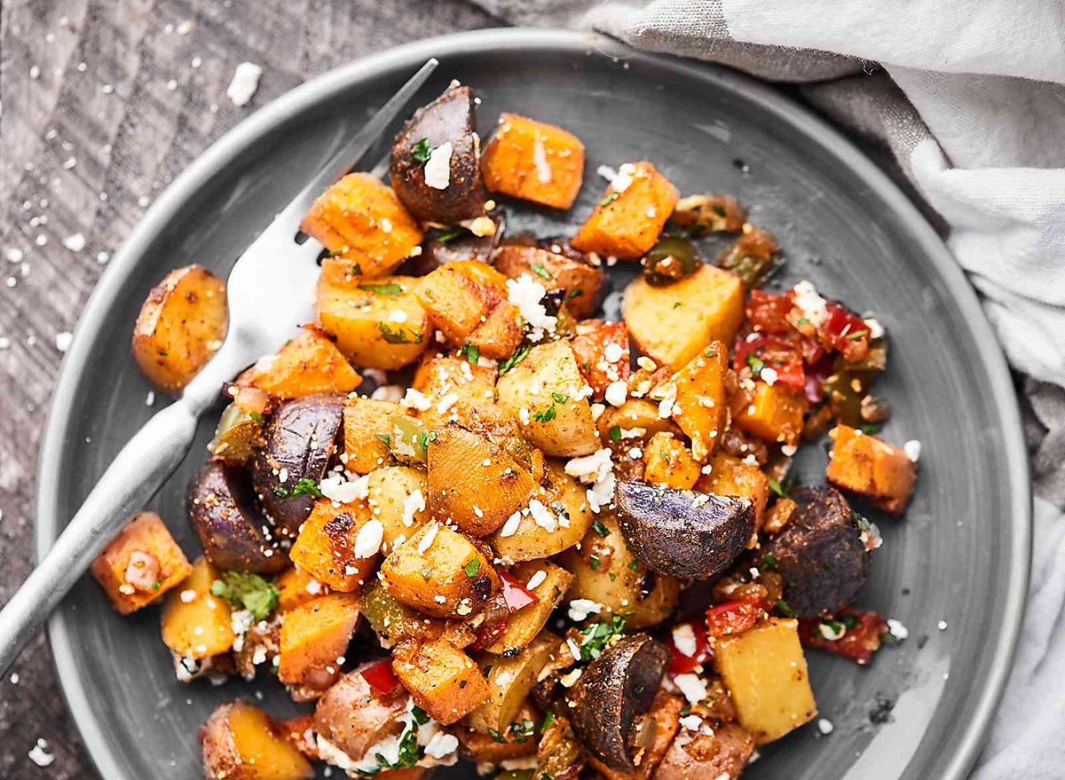 roasted breakfast potatoes on plate