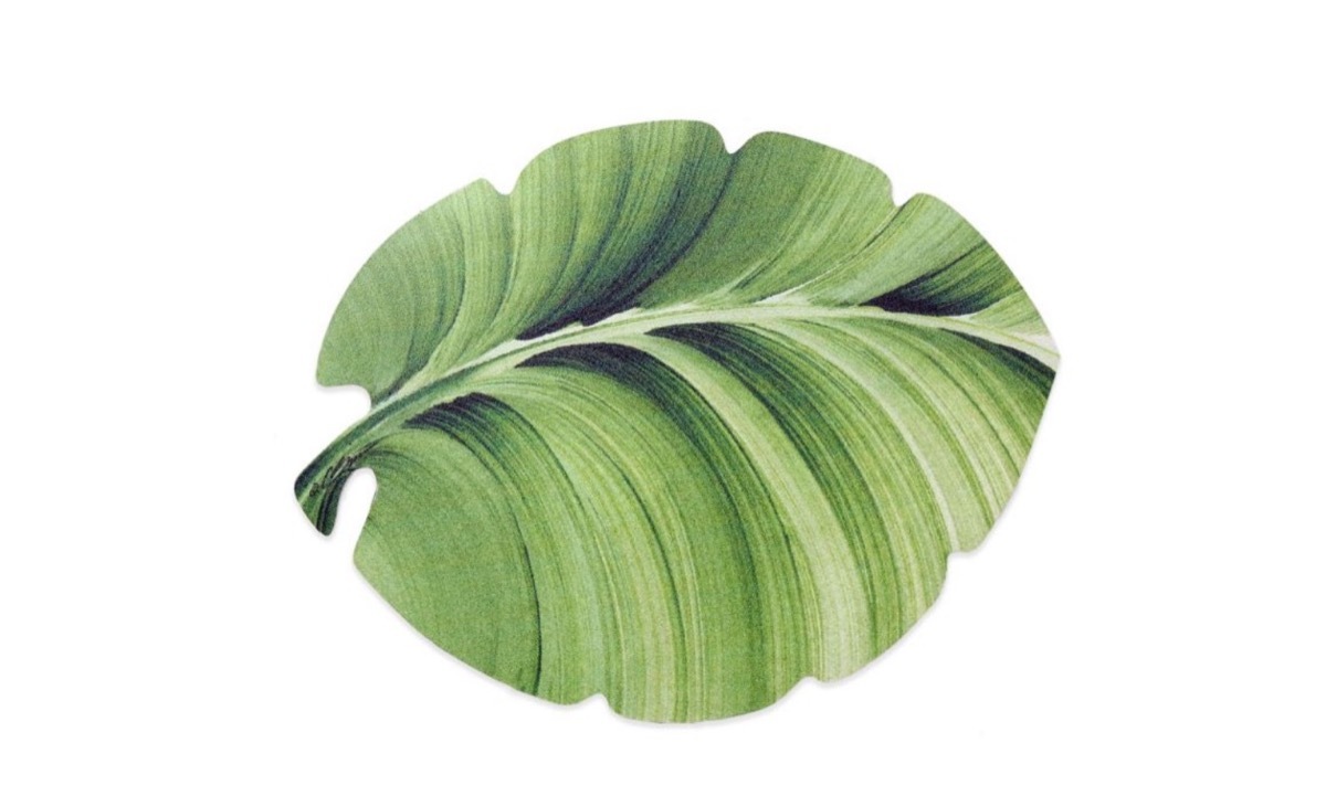 vinyl leaf placemat, picnic essentials