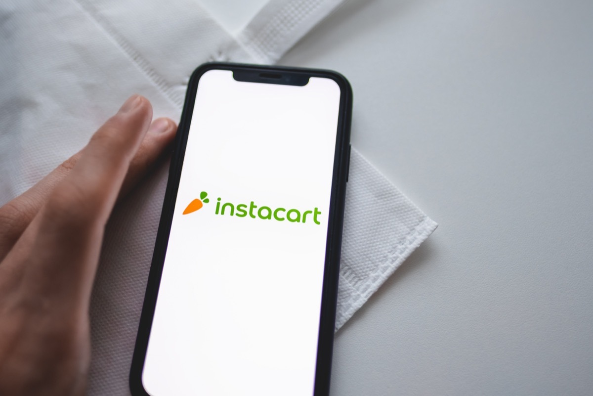 instacart logo on phone