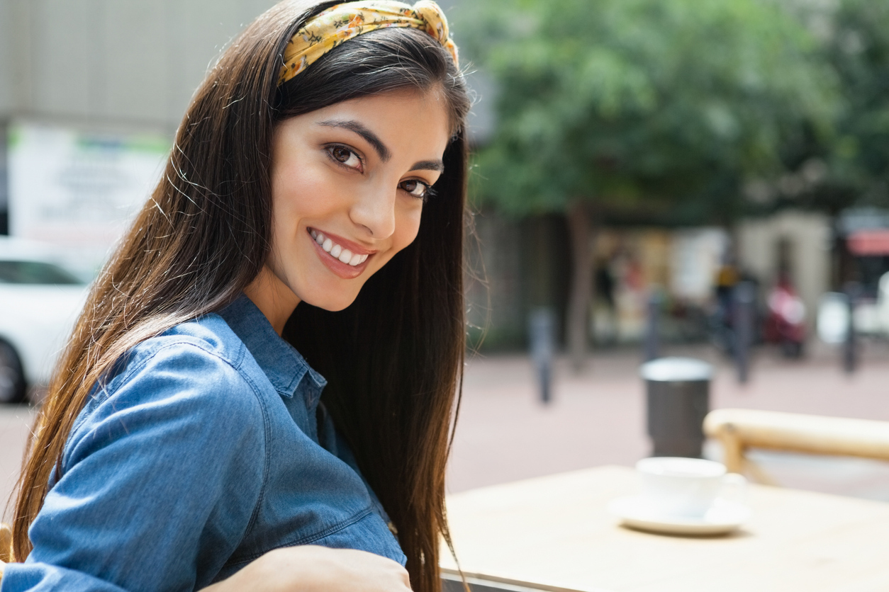 young woman in beautiful headband