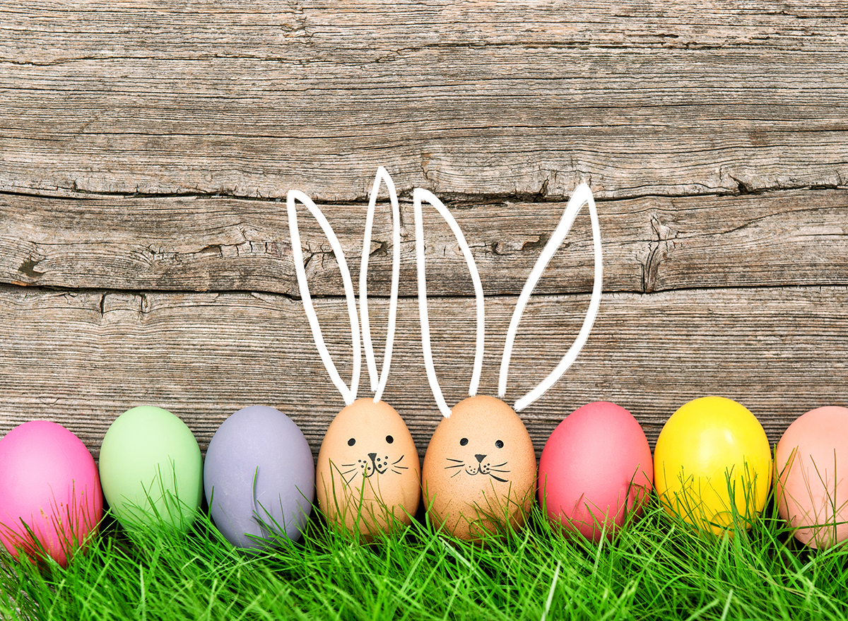 row of colored easter eggs